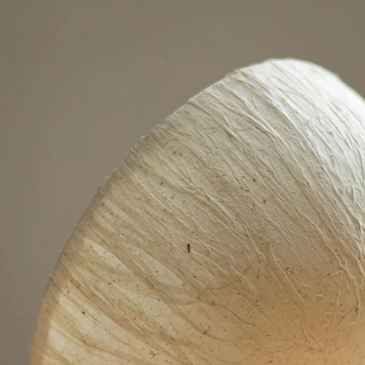 Mushroom table lamp wood finish on mid-century modern furniture piece styling