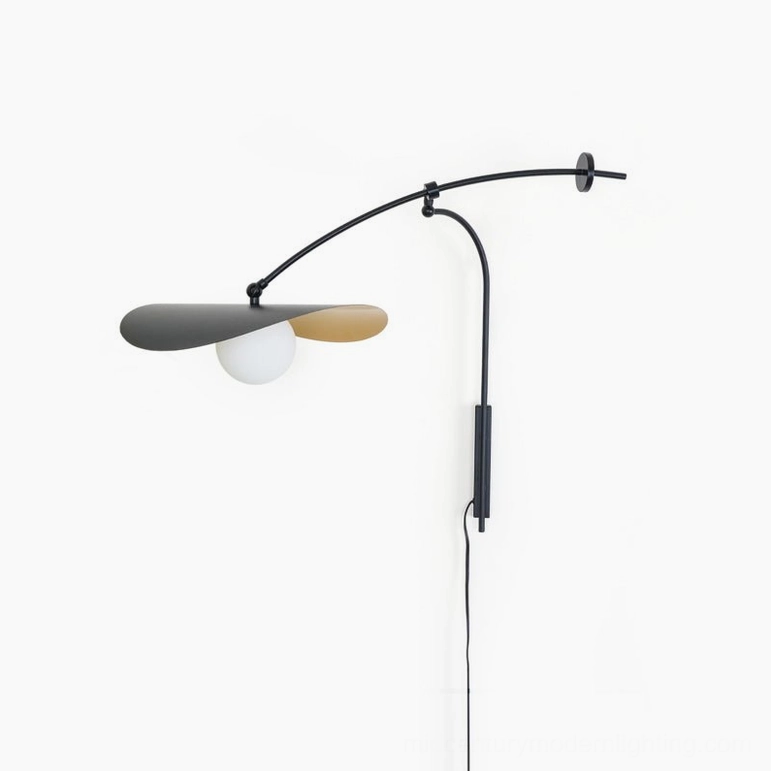 Myrna plug-in wall lamp compact size configuration, versatile flexible mounting