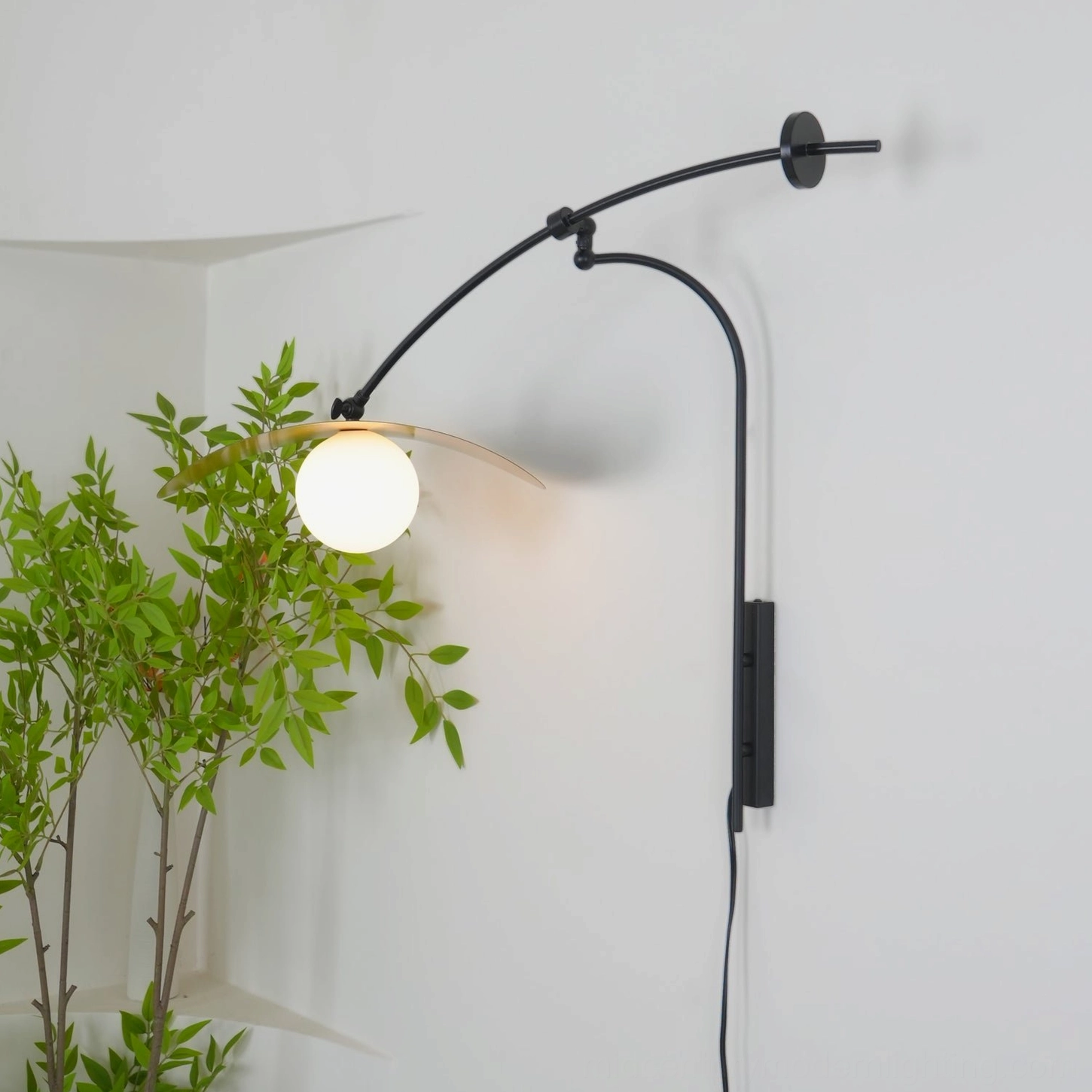 Myrna plug-in wall lamp sustainable design, durable mid-century construction