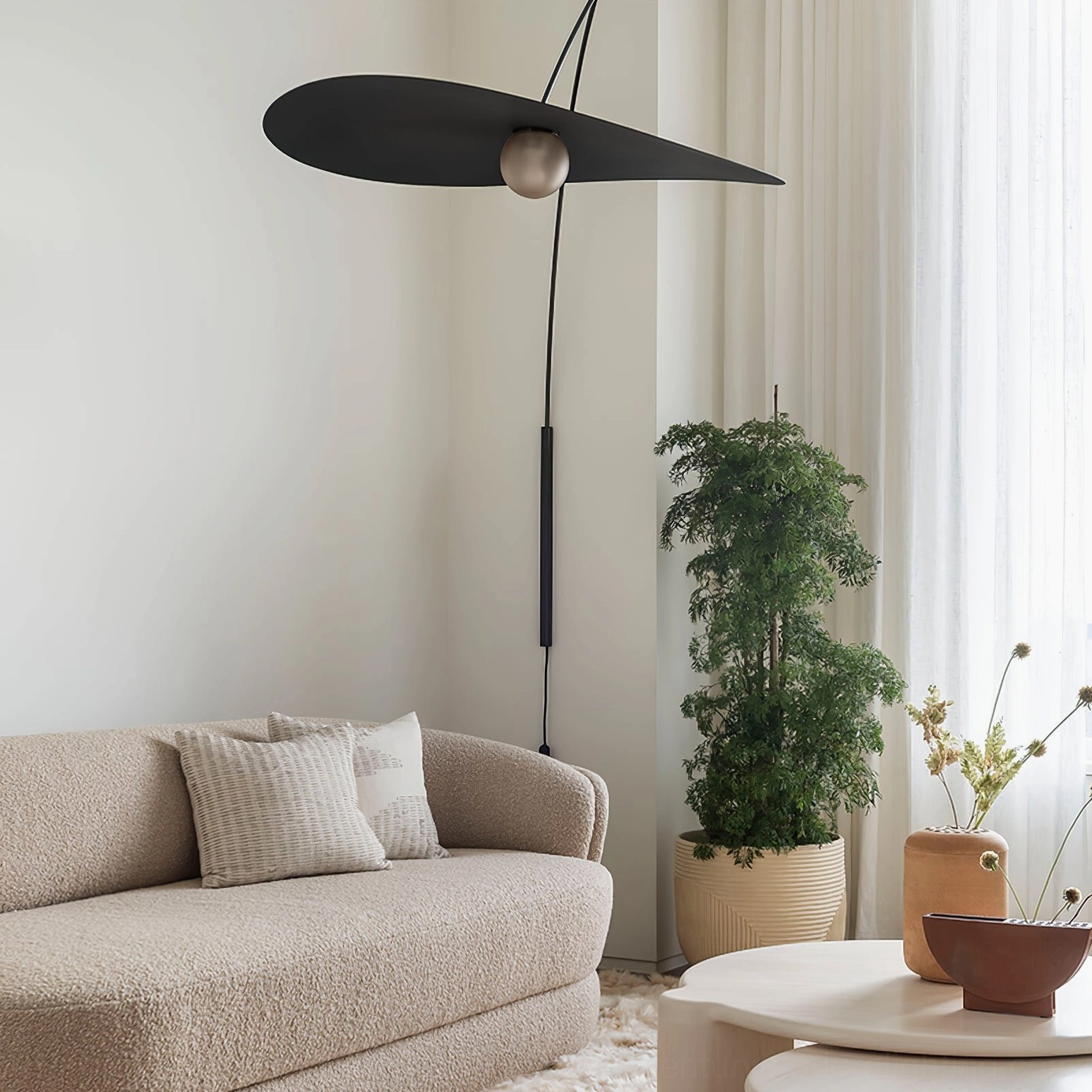Myrna plug-in wall lamp compact size, versatile mid-century modern fixture
