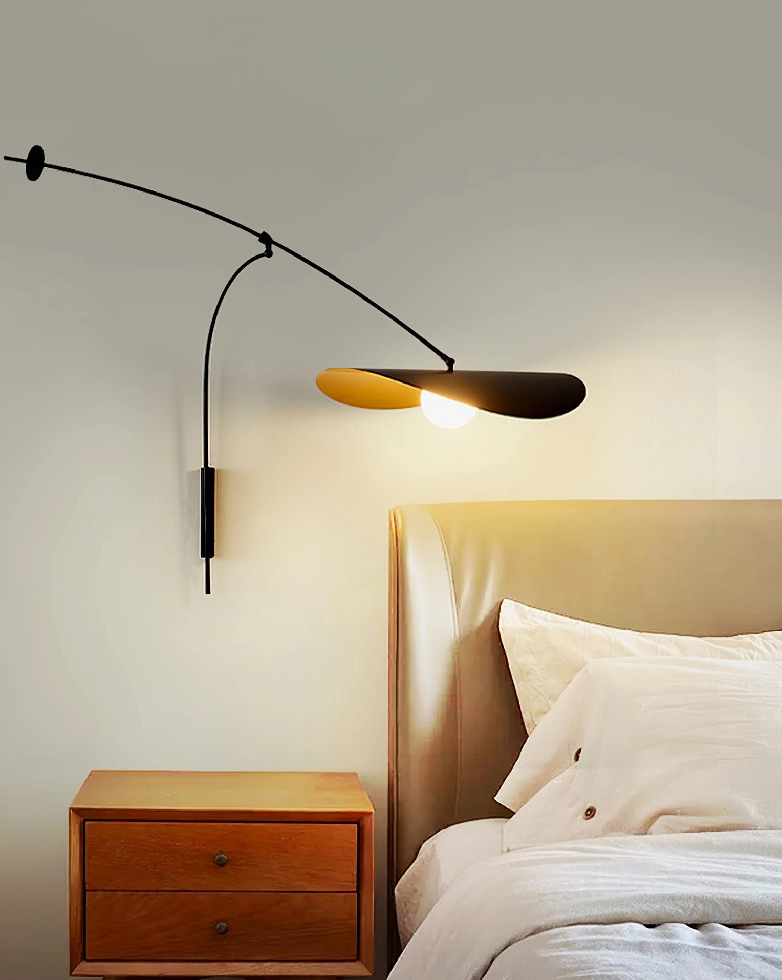 Myrna wall lamp installation detail, secure mounting bracket, professional finish
