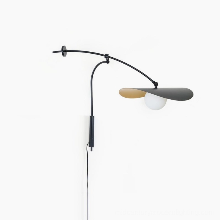 Myrna wall lamp right orientation configuration, sculptural asymmetrical design