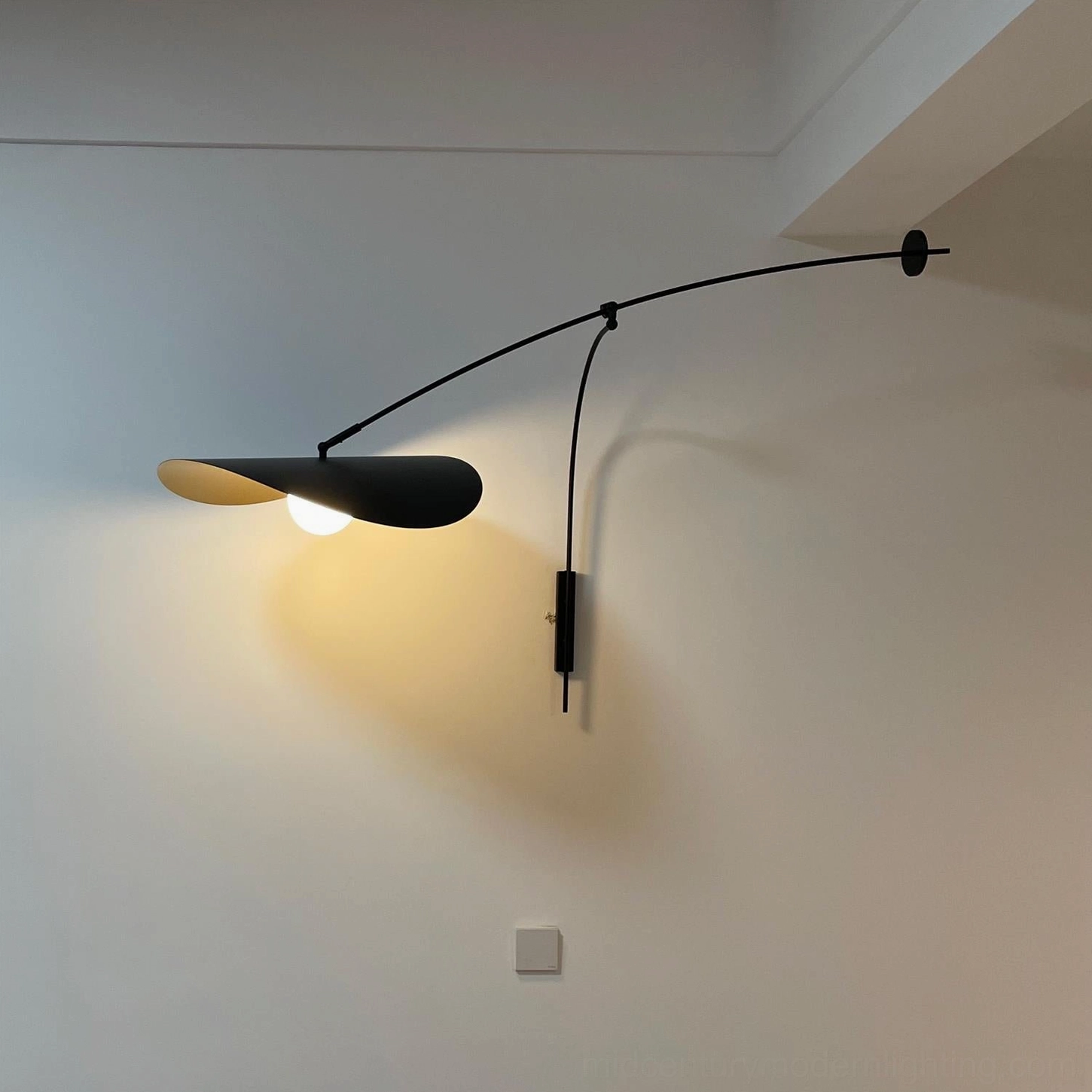 Myrna sculptural wall lamp statement piece, large size configuration black and gold