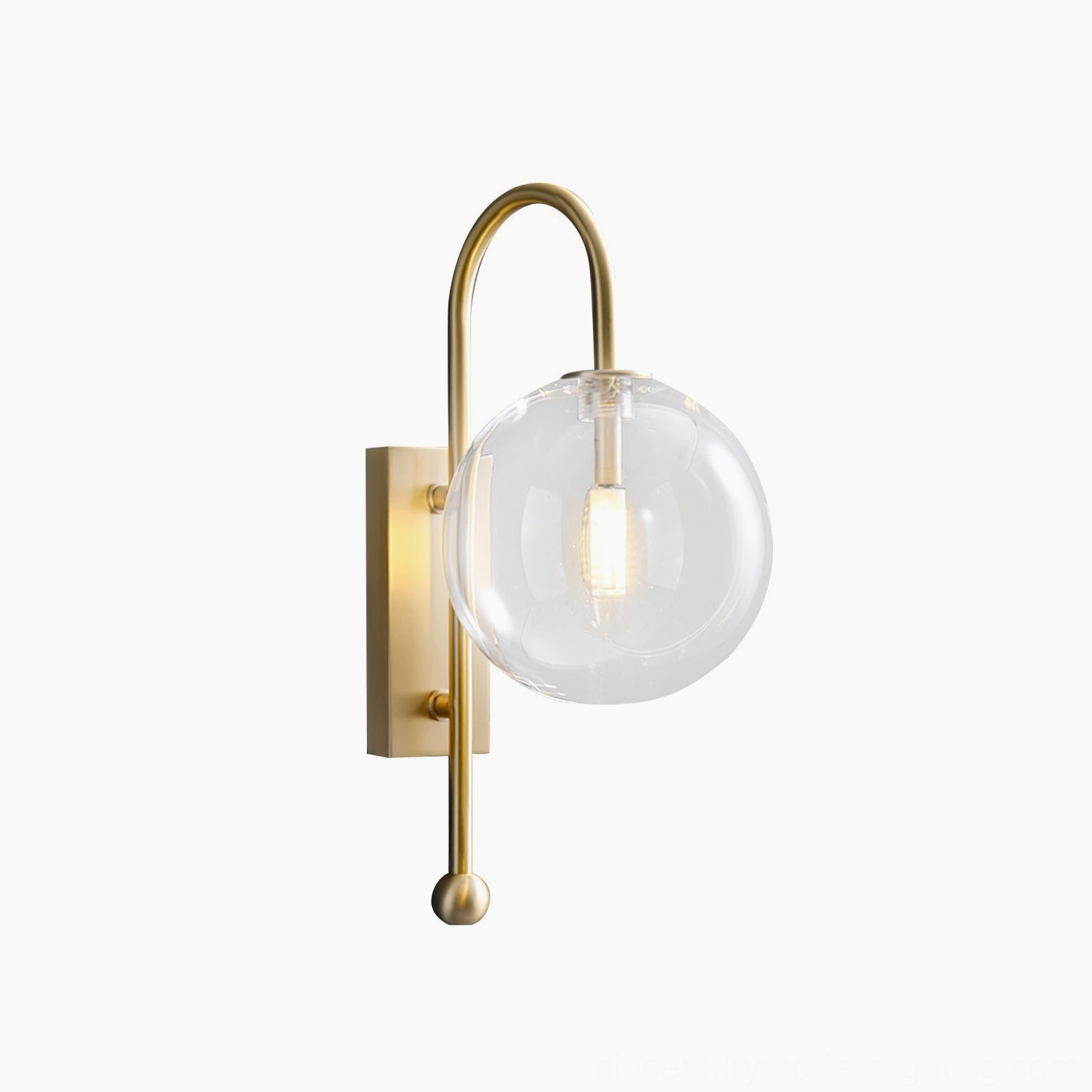 Elegant wall-mounted glass globe sconce in warm copper finish contemporary interior styling