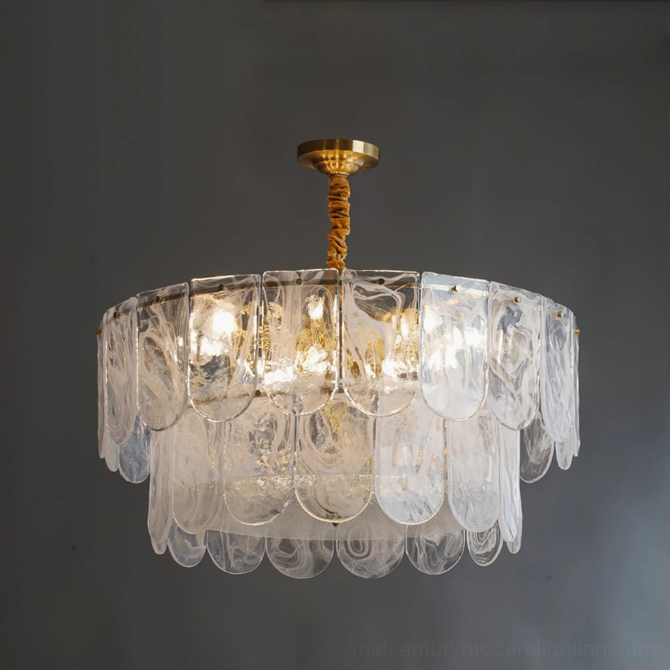 Medium Nason brass chandelier 31.5 inch round design with twelve bulbs showcasing full light capacity
