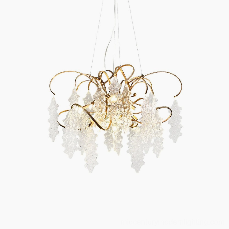 Niagara Chandelier hero image showcasing mid-century modern design and premium brass-glass construction