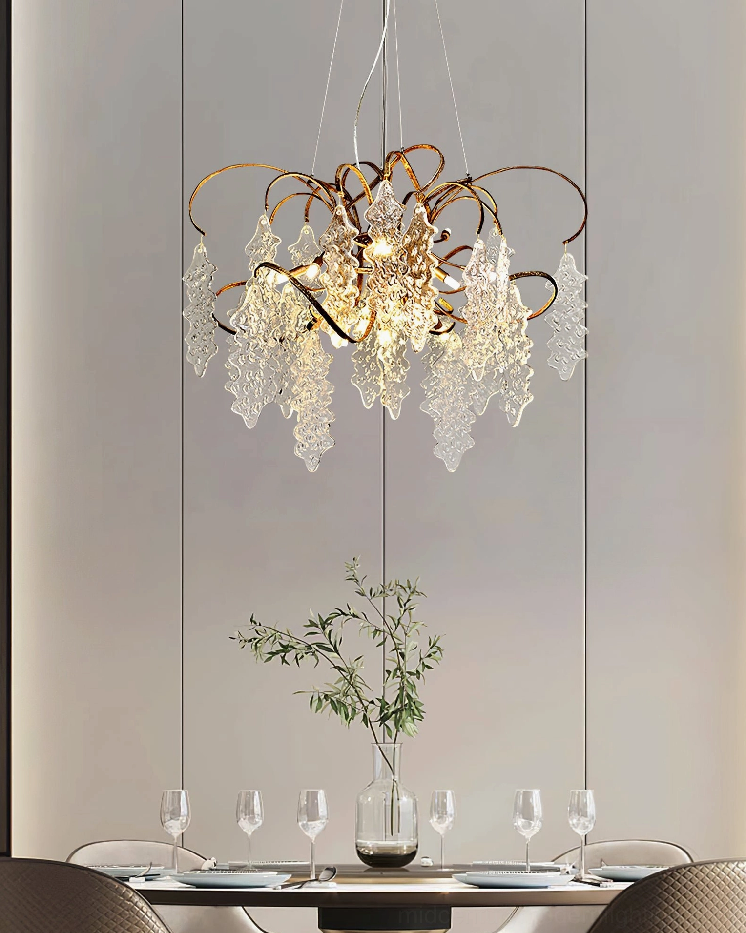 Niagara Round Chandelier interior design element showing sculptural beauty and ambient lighting