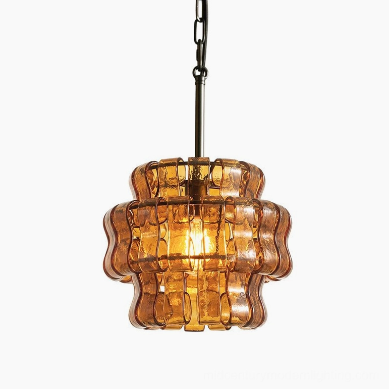 Amber and black Nirsa pendant light bold color combination artistic studio lighting