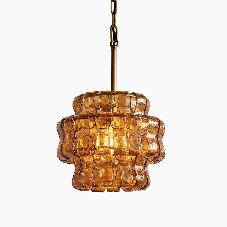 Amber and gold Nirsa pendant warm tones sophisticated color option