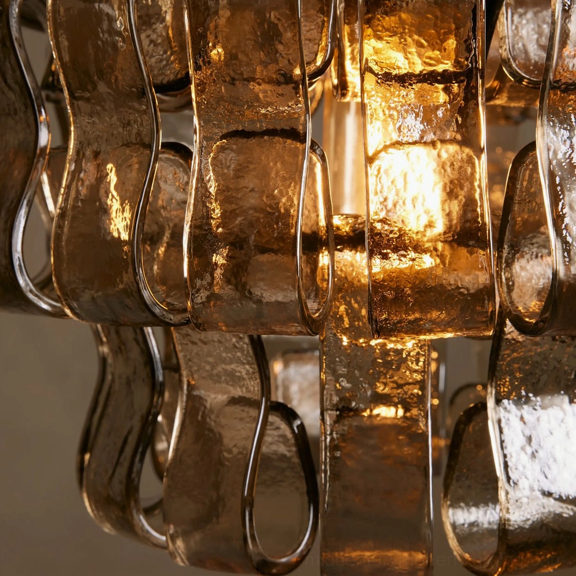 Styled interior with Nirsa pendant as sculptural mid-century modern lighting accent