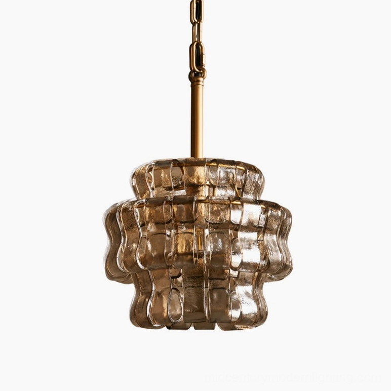 Smoky gray and gold Nirsa pendant light sophisticated neutral color combination