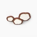 Niseko cloud ceiling light triple head flush mount overhead view walnut wood frame brass accents