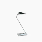 Non table lamp polished chrome angular geometric design studio photography