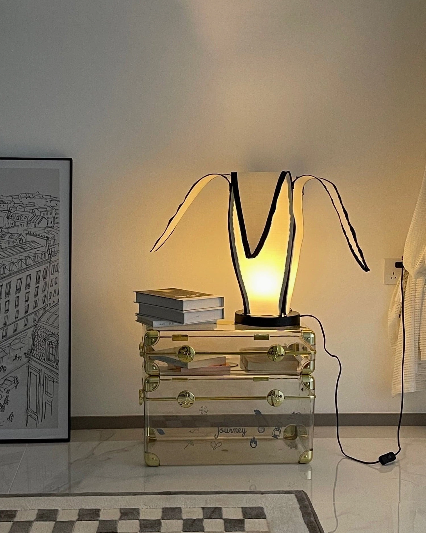 Nordic-inspired banana table lamp for Scandinavian and minimalist interior aesthetics