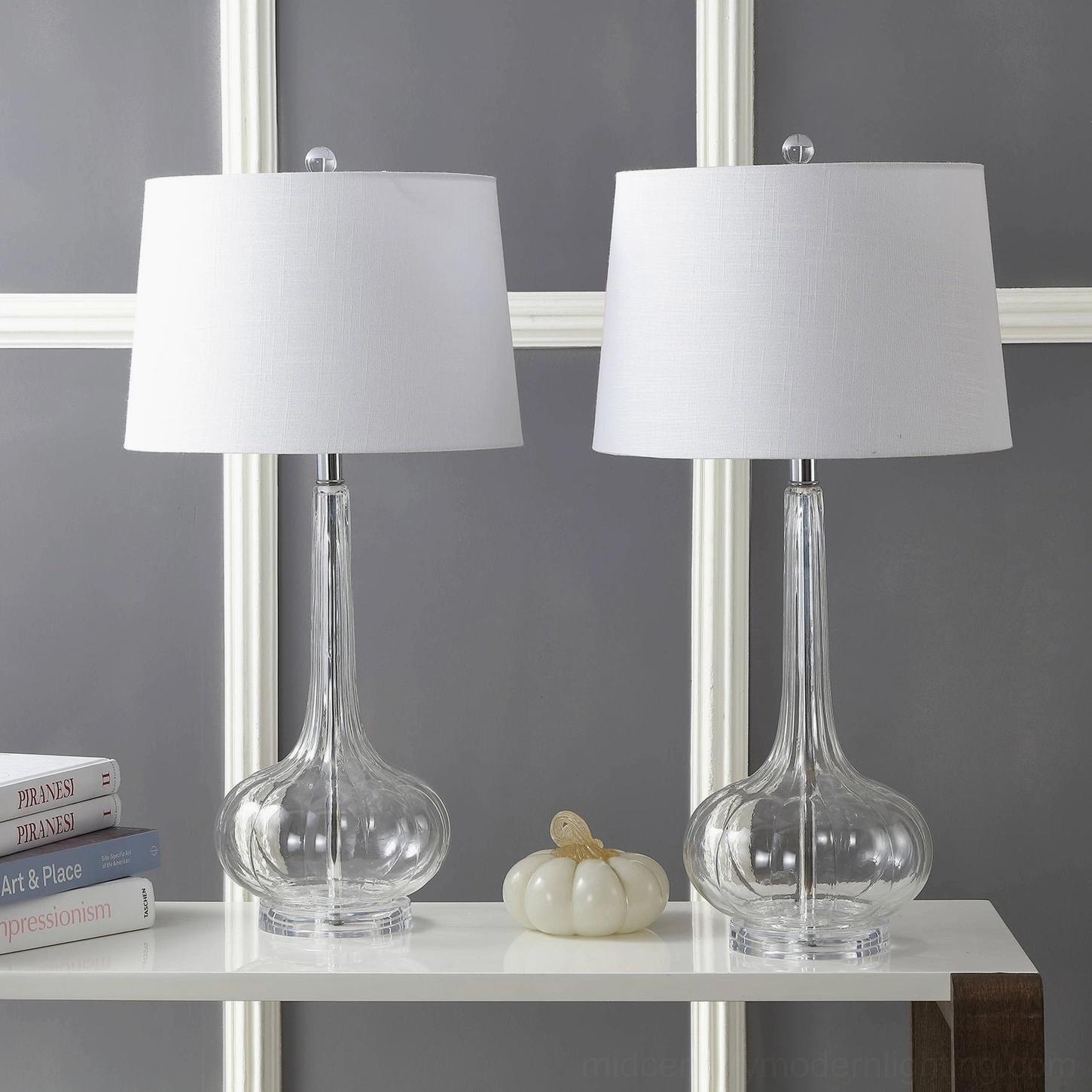 Notte ceramic glass table lamp detail view gourd-shaped base texture and craftsmanship