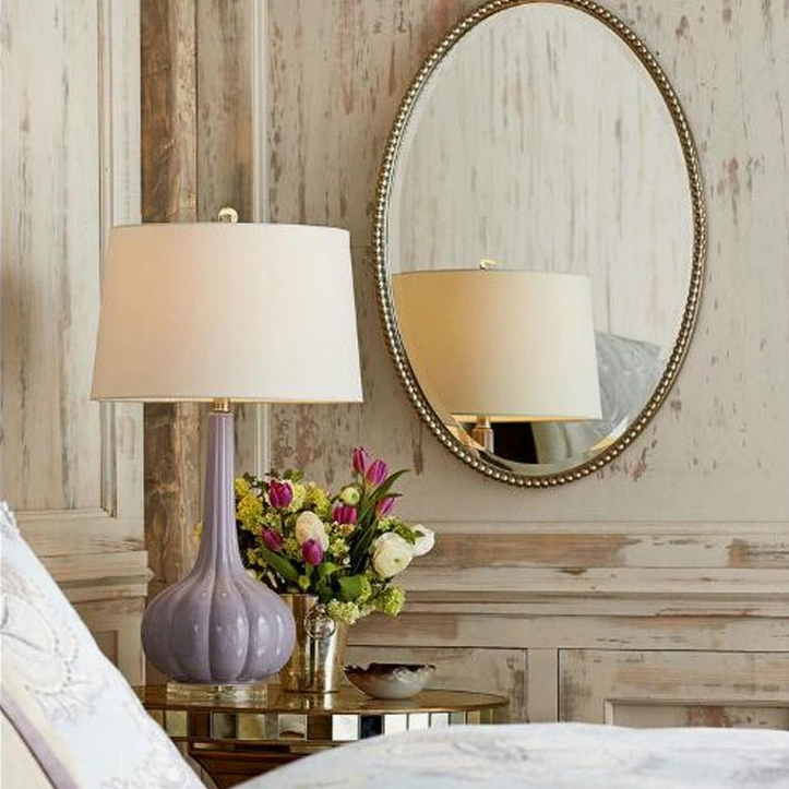 Notte ceramic glass lamp living room console styling balanced symmetrical interior design