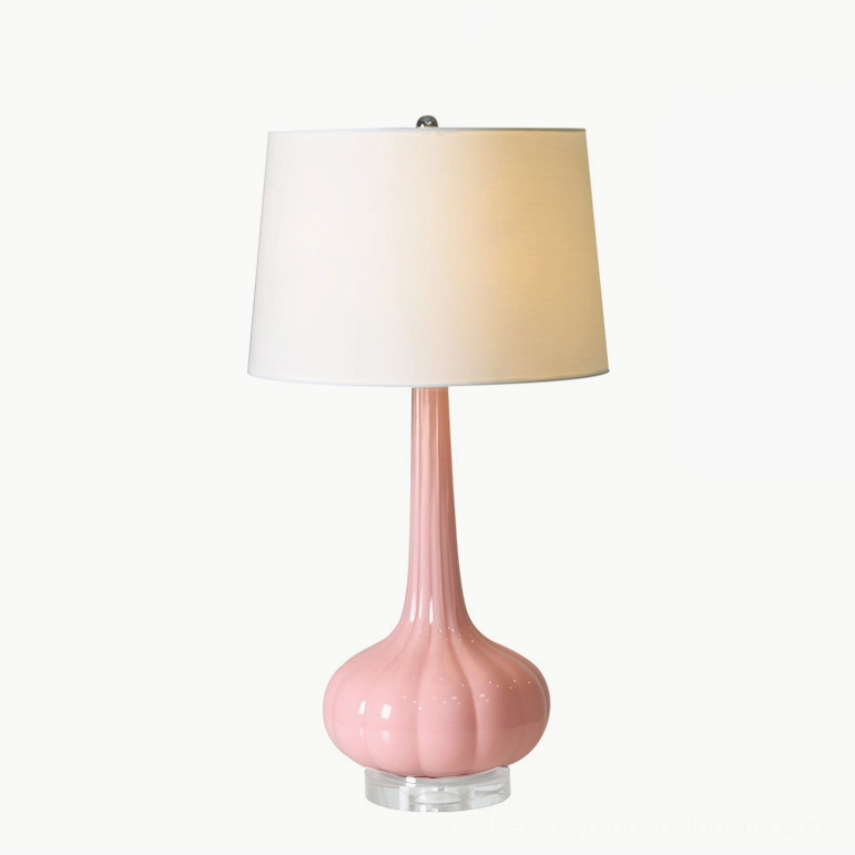 Pink ceramic gourd glass table lamp Notte contemporary home decor accent lighting