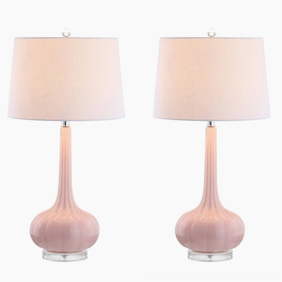 Silver and linen ceramic glass table lamp luxury finish Notte sophisticated styling