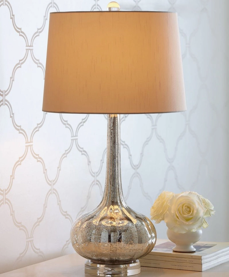 Notte table lamp white ceramic base with white fabric drum shade mid-century modern design