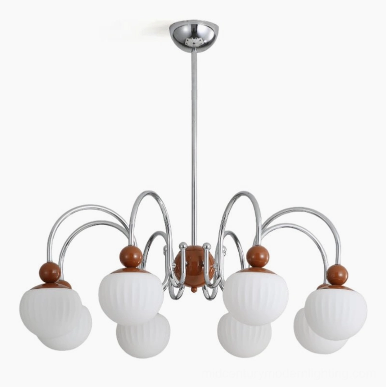 Notti chandelier chrome and coffee finish color combination with stepless dimming mood lighting control