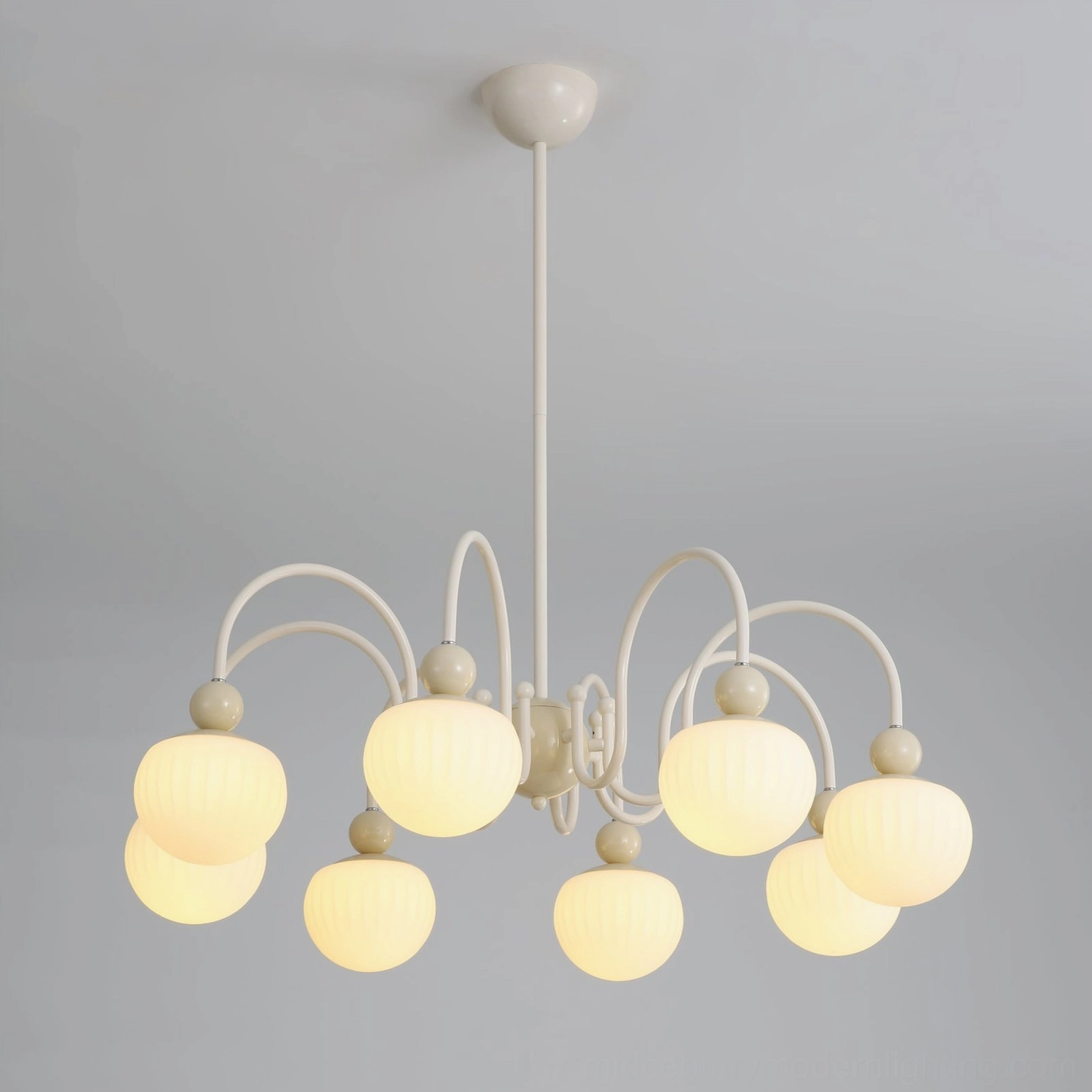 Notti 8-head pendant chandelier complementing modern eclectic home decor with mixed metal finishes