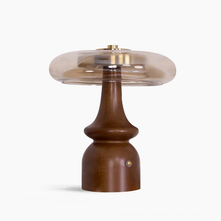 Nova mid-century modern table lamp product showcase all color options and finishes walnut cognac brass