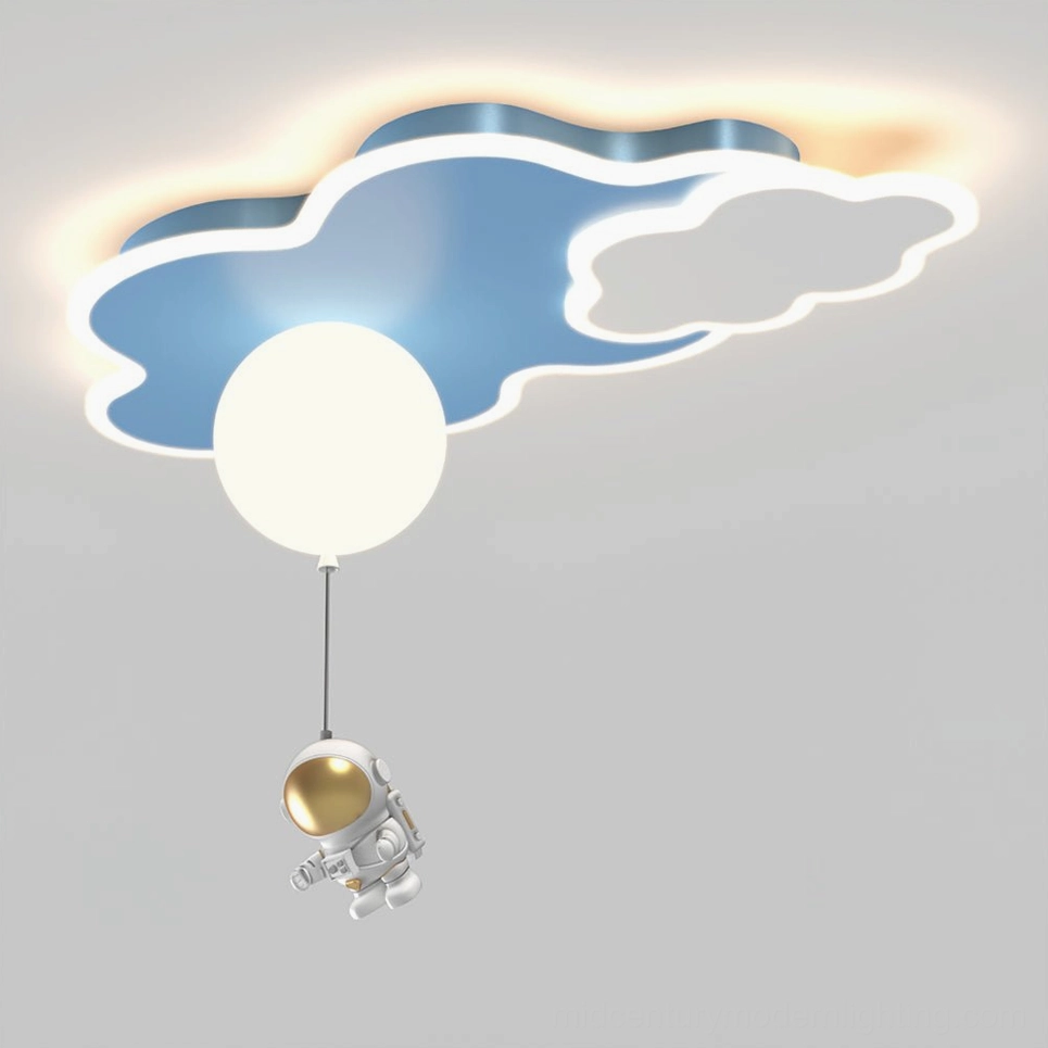 Nuages cloud ceiling lamp layered lighting design with task and ambient illumination setup