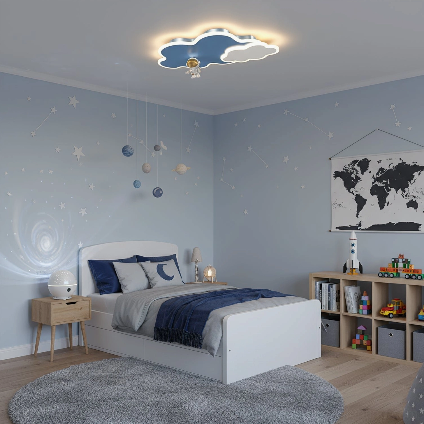 Nuages ceiling light model B sculptural statement piece creating dramatic shadow play