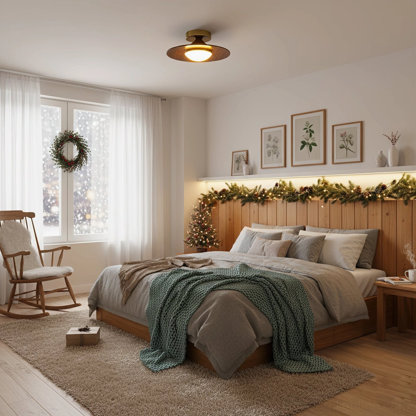 Olav semi-flush ceiling lamp contemporary installation modern home interior