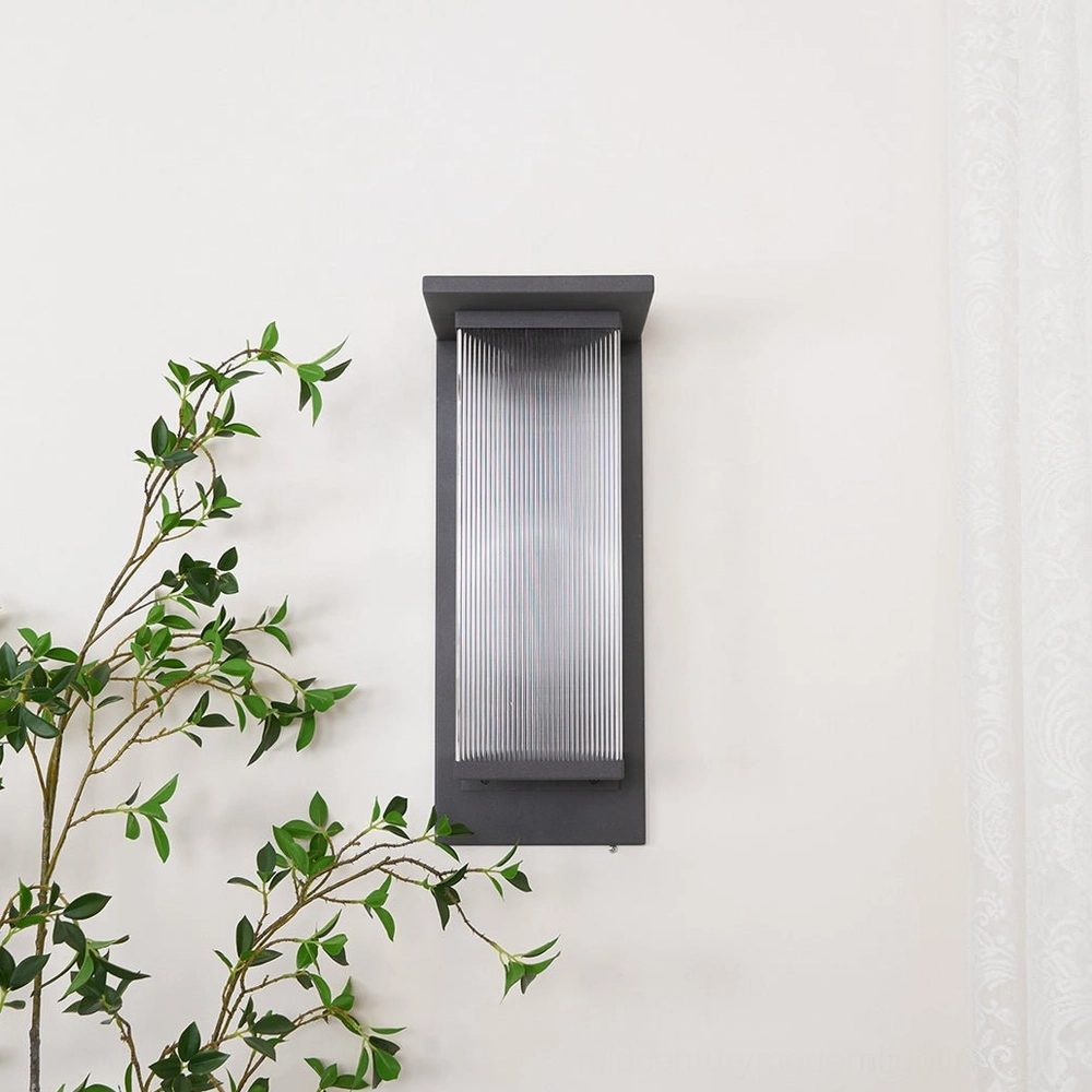 Oleron Box minimalist outdoor wall fixture, unlit rectangular lamp, sleek black finish, geometric design, Scandinavian modern aesthetic