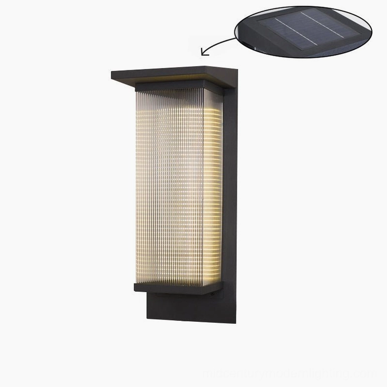 Oleron Box Model A wired version outdoor wall lamp, integrated LED, universal voltage compatibility, architectural minimalist design, IP65