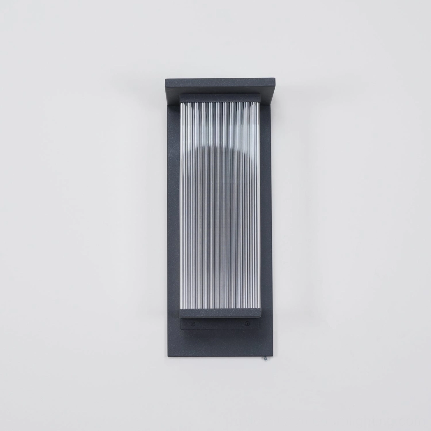 Oleron Box solar model outdoor wall lamp, eco-conscious design, solar-charged LED, minimalist black frame, autonomous outdoor lighting
