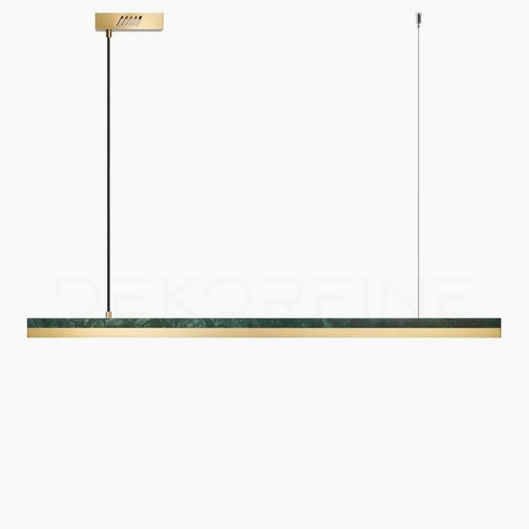 One Word pendant light complete fixture in Indian green and coppery finish, full product view