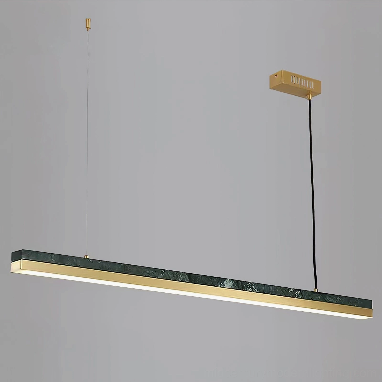 One Word marble pendant light styled with contemporary furniture and minimalist interior design aesthetic