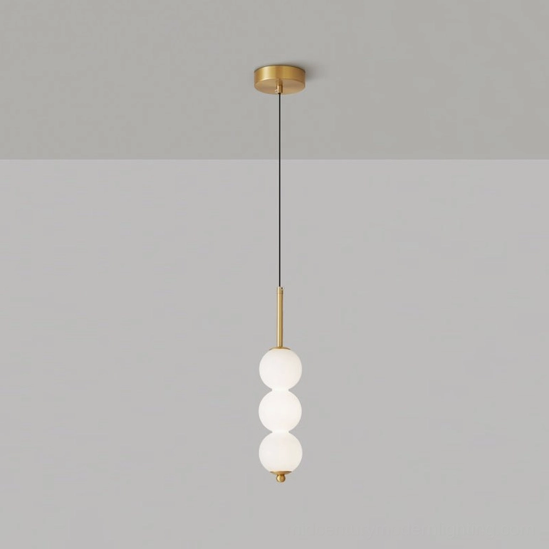 Three-orb Orbet pendant lamp in black hardware minimal configuration