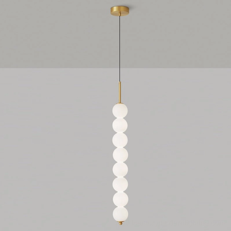 Orbet eight-orb statement pendant lamp in brass finish for double-height spaces