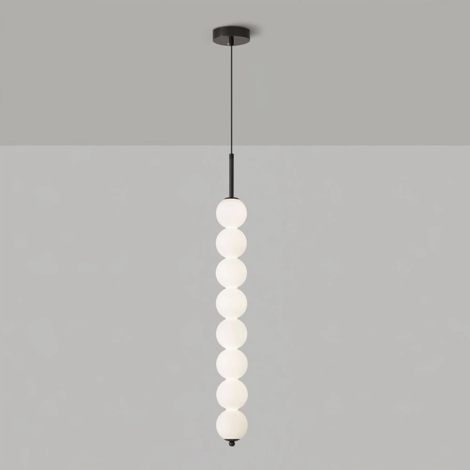 Orbet eight-orb statement pendant lamp with integrated LED creating ambient illumination