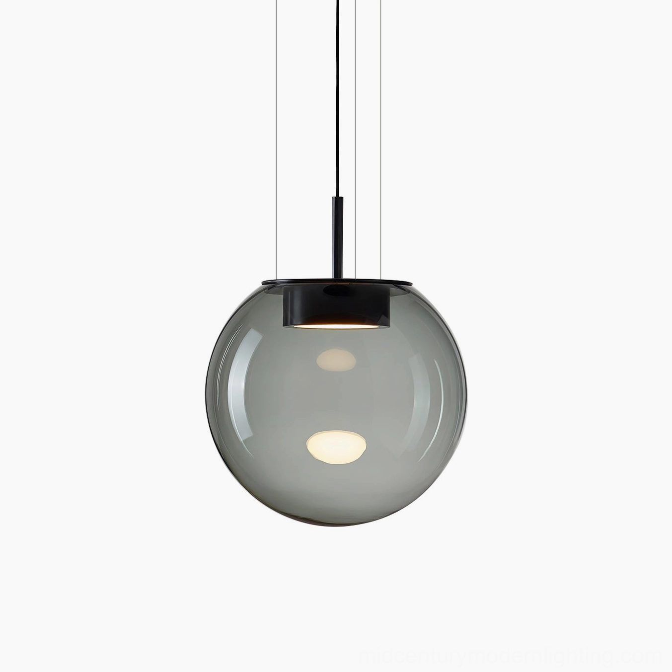Orbis medium pendant lamp 30cm - smoke glass sphere contemporary minimalist dining fixture