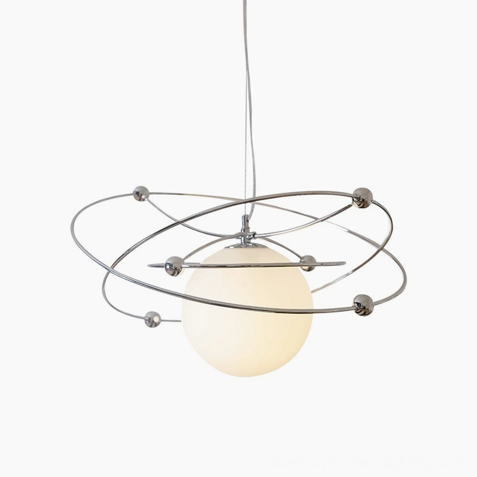 Statement-size orbital pendant light 50cm diameter - spacious mid-century modern fixture