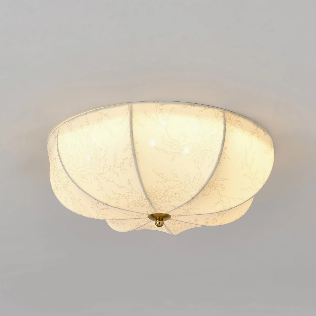Orchid botanical ceiling lamp in home setting demonstrating versatility across multiple interior design styles and rooms