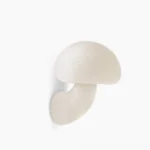 Mushroom resin wall lamp front view studio shot - minimalist organic design with textured off-white finish