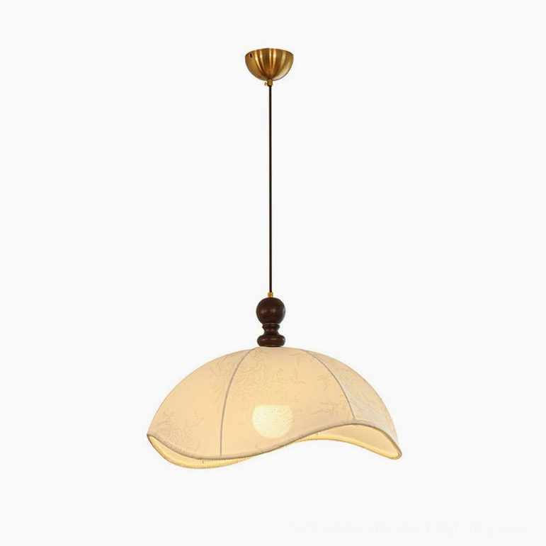 Oriente medium 19.7 inch pendant light walnut wood finish, 50cm diameter mid-century modern