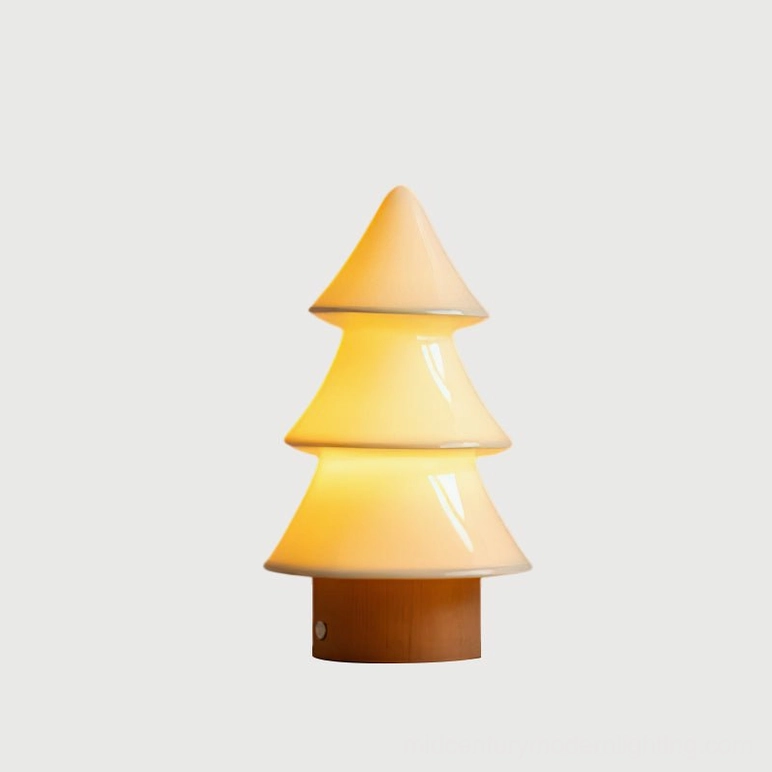 Orlo ceramic table lamp Model A compact size white ceramic natural wood color option
