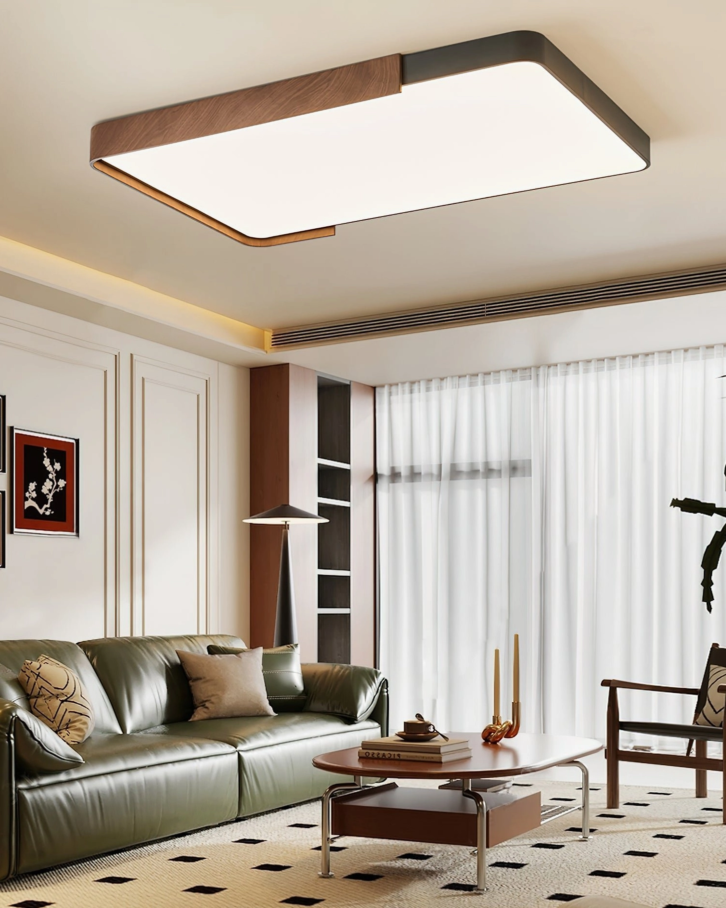 Orren minimalist rectangular ceiling fixture with integrated LED and Scandinavian design elements