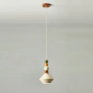 Minimalist overhead view of Otello pendant fixture showing geometric stacked bead design