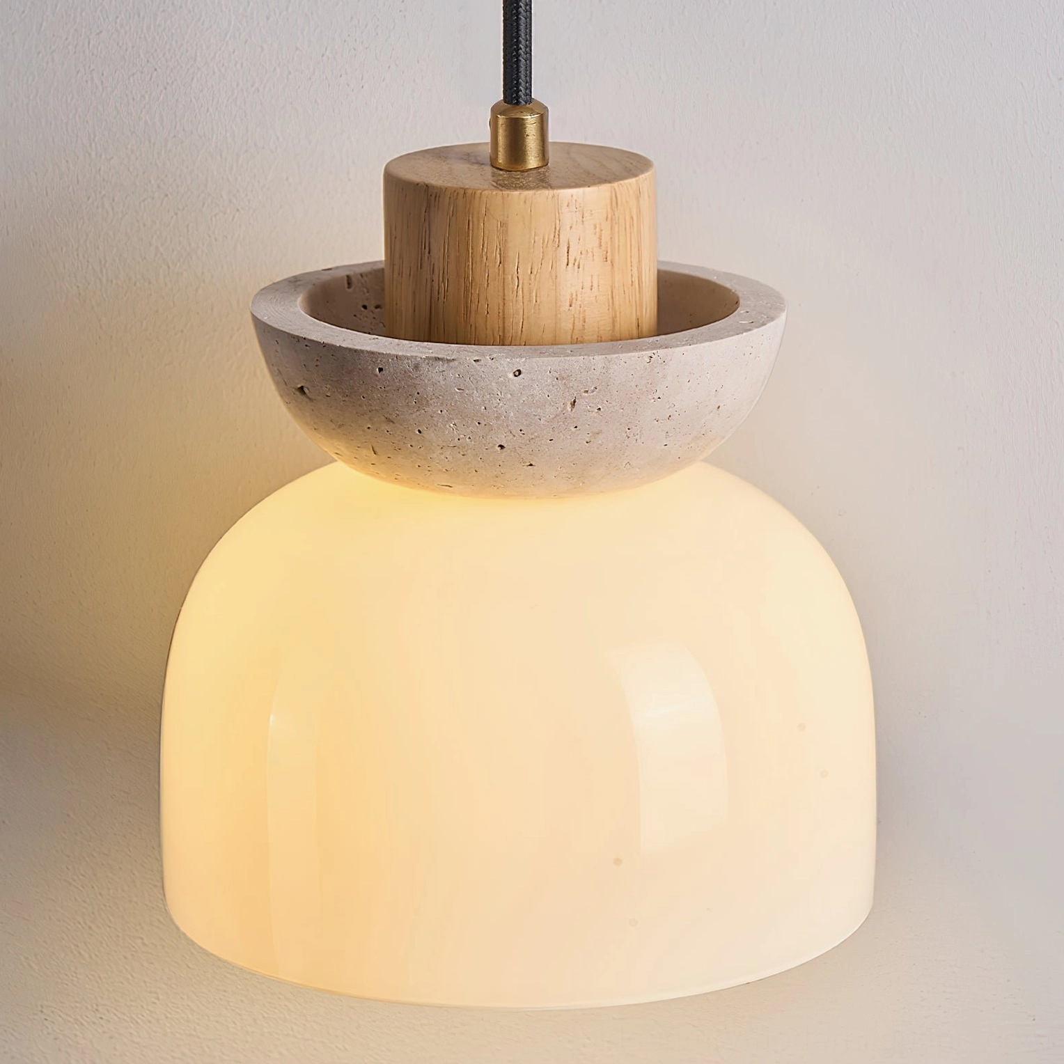 Palak pendant fixture showing wood component walnut and natural wood finish options material craftsmanship