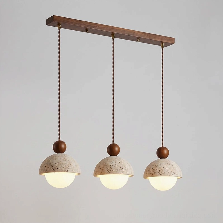Palermo 18-head travertine pendant chandelier configuration cluster view