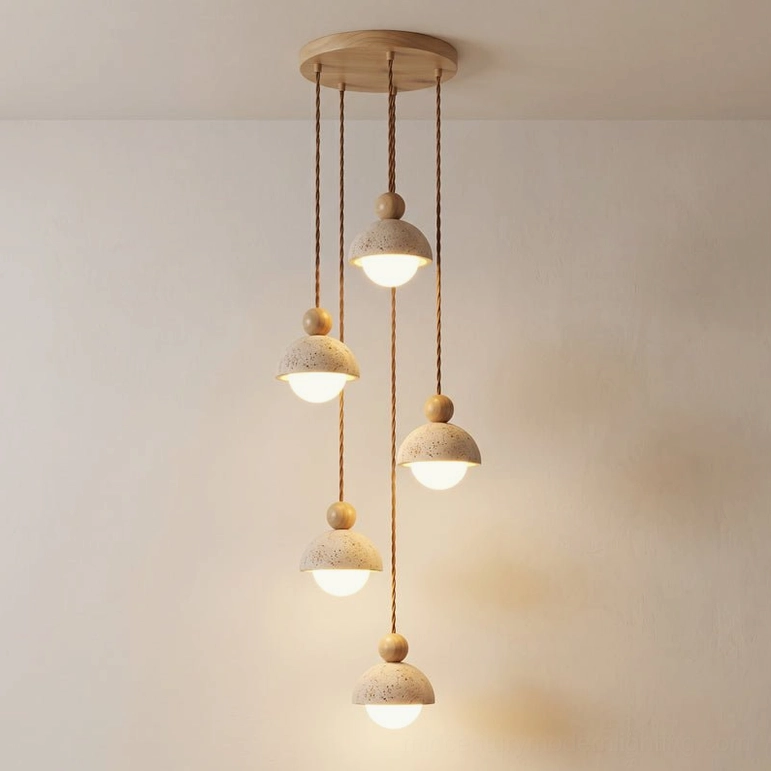 Palermo 18-head multi-light pendant arrangement showing staggered height detail