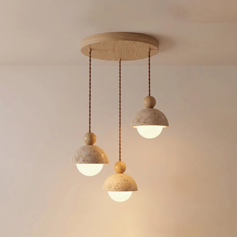 Palermo multi-head pendant chandelier 21 heads configuration studio view walnut finish