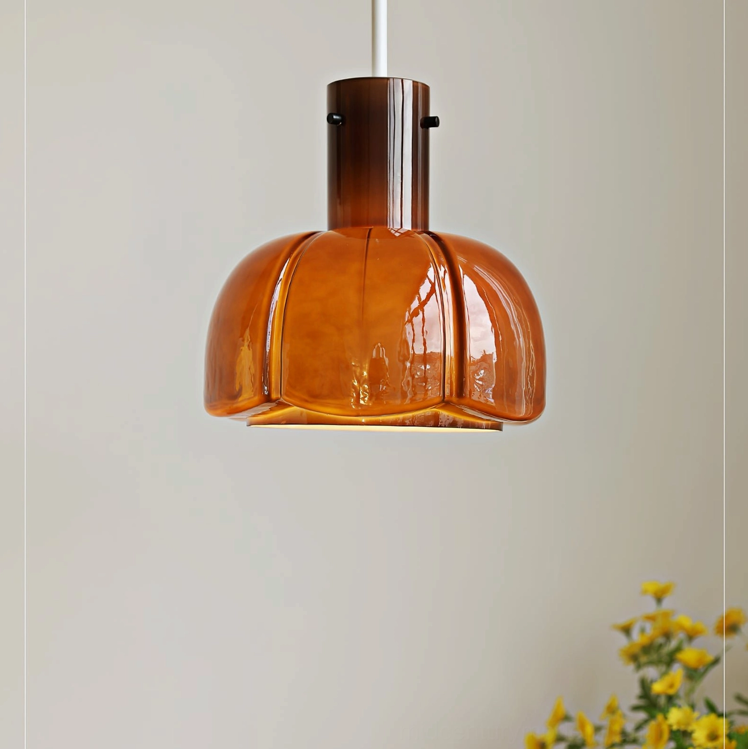 Jade green Paolina glass pendant light eclectic bohemian interior design setting